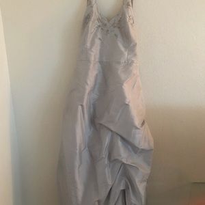 Used Silver, rippled formal gown. Plus Size